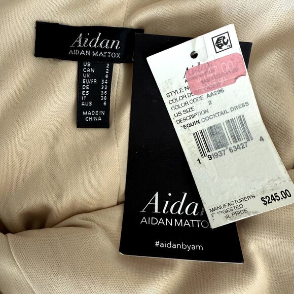 Aidan Mattox Gold Sequin Cocktail Dress- 2 - Picture 5 of 8